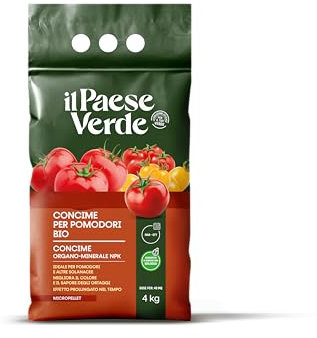 Il Paese Verde - Concime Pomodori Bio - Fertilizzante Organo Minerale NPK - Ideale per Pomodori e Solanacee - Con Calcio - Favorisce la Crescita e Migliora la Qualità - 4kg