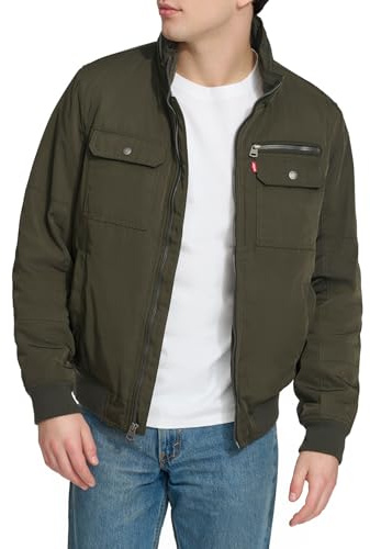 Levi's Herren Men's Stand Collar Utility Bomber Jacke, Grün (Army Green), L