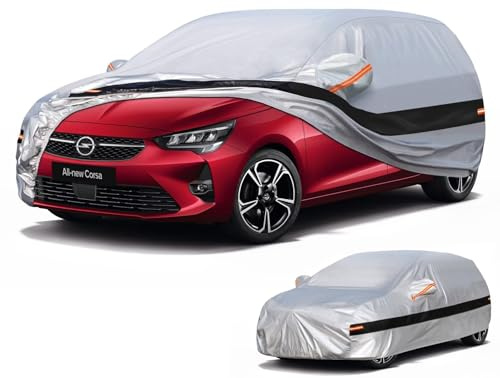 Holthly Autoabdeckung Passend für Corsa D/E/A/B/C/F(1982-2025) 10 Schichten Vollgarage Auto Abdeckplane 100% Wasserdicht Autoplane Outdoor Autogarage Staubschutz,Wind,Regen und UV Schutz.