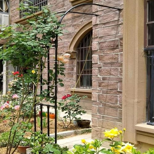 Treillis de jardin en treillis d'arche de mariage murale en acier résistant à l'usure pour plantes grimpantes en métal demi-arc latéral pour pergola treillis (240 x 240 x 40 cm / 8 x 8 x 9 x 1 ft)