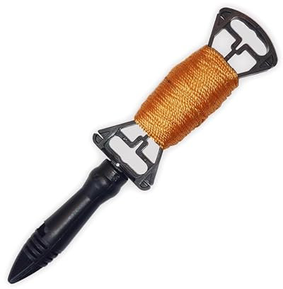 30M Builders Line - Masonary String Line, Orange Brick Line String on Rotating Spool | Garden Twine | Chalk Line | Builders Tool