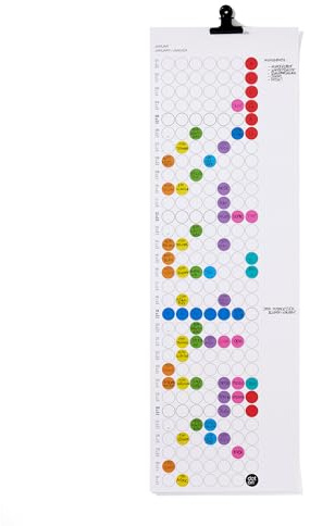 dot on Monatskalender 2026 mit bunten Klebepunkten - Monatsplaner, Wandkalender 2026, Familienkalender, Jahresplaner, Kalender zum Selbstgestalten, mit Aufklebern in drei Farbvarianten (Rainbow)