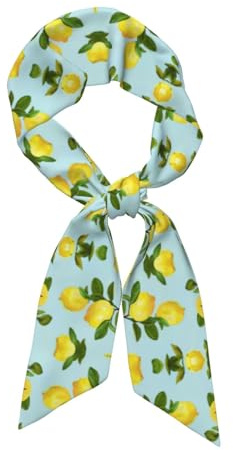 KETAFOUND Limone Giallo Sciarpa A Nastro, Blu Sciarpe Sottile, Sciarpa Lunga da Donna, Cintura, Fascia Capelli, Fascia Capelli, Cravatta A Nastro per Donna, Stampa di Frutta119X7.9 Cm