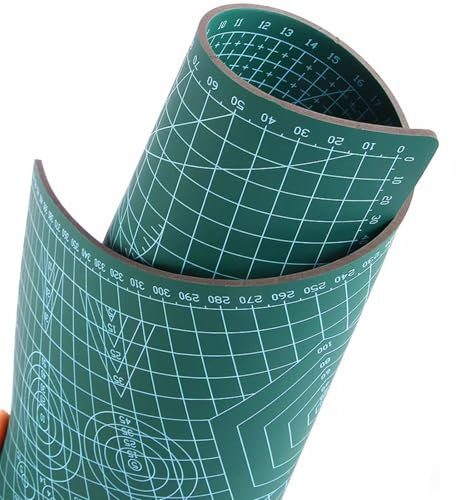 2 Stück A4 Selbstheilende Schneidematte 22 x 30 Rotationsschneidematte mit Rollschneider und 45mm Ersatzklingen, 5-lagiges Schneidebrett zum Basteln, Nähen, Scrapbooking, und Präzisionsschneiden