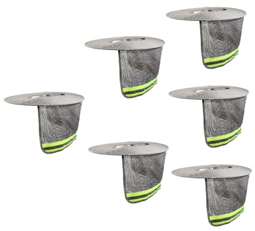 UKCOCO 6 Pièces Protection Solaire Casquette Couvre Casque avec Visière à Large Bord Réfléchissante pour Chantier et Respirante Protection UV pour Travail Extérieur