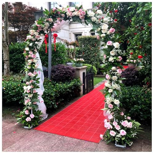 Arche de jardin en métal pour mariages, arches de roses, tonnelle en fer forgé pour décoration extérieure, cérémonie et événement (taille : 240 x 220 x 40 cm, couleur : blanc)