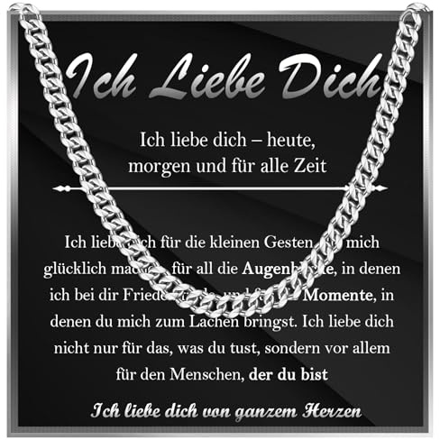 FAOMZQ Geschenke für Männer, Abitur Geschenk für Jungen, Edelstahlkette für Papa Bruder Sohn Enkel Neffen Meinen Mann zum Abschluss Abi Vatertag Geburtstag Valentinstag Jahrestag Weihnachten
