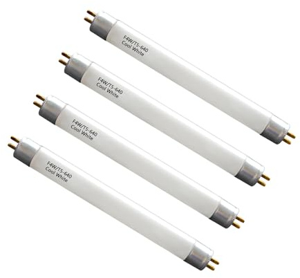 6'' F4T5/CW Under Cabinet Bulb,T5 4W Cool White Linear Fluorescent Tube,Replacement Bulb for GE,Eiko 15501, Sylvania 20416,Sunlite 05040, Rayovac,Coleman Lantern,G5 Bi-Pin Base,4100K (4PACK)