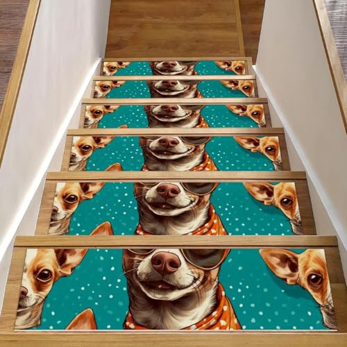 Luoweisi Tappetini antiscivolo per scale in legno, per interni, 76,2 x 20,3 cm, per cani, bambini, anziani, con adesivo riutilizzabile, confezione da 15