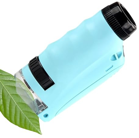 Mikroskop för barn, 60 x 120 x förstoring experimentleksak, fickmikroskop med LED- | För, skola, klassrum, laboratorieexperiment, upptäckt födelsedag, jul