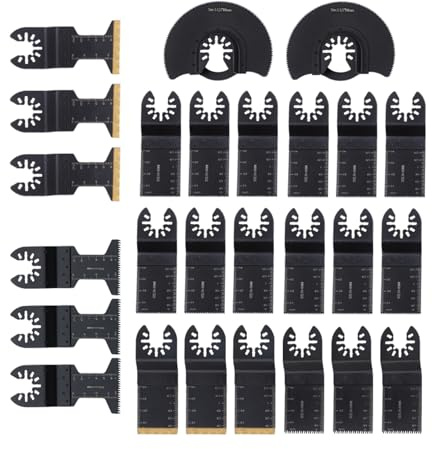 waltyotur 26 PCS Oscillating Multitool Blades Metal Cutting Set, Universal Saw Blades, Multi-Purpose Blade Set, Includes 1-3/8'', 1-3/4'', 3-1/2, for Cutting Wood Metal Plastic