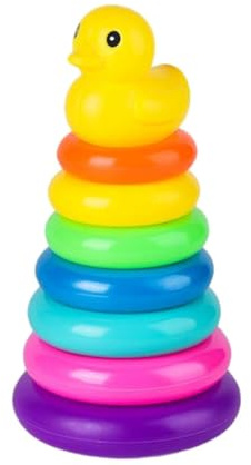 Uanqfegy Rainbow Stacking Rings Toy, Baby Building Blocks for Early Learning, Colorful Stacker for Infants & Toddlers