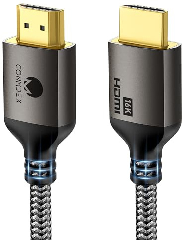 CONMDEX 16K HDMI 2.2 Cable 1M — Designed for Stable High-Bandwidth Connections | 96Gbps Headroom, 8K@120Hz 144Hz / 4K@240Hz, eARC, HDR & VRR | Gaming Consoles, Graphics Card, TVs, Monitors & Soundbars