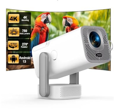Projecteur Full HD 1080p, Compatible vidéo 4K 3D, modèle TD80Pro, équipé du Wi-FI et du système Android, projecteur Portable, idéal pour Une Utilisation en Home cinéma en extérieur (TD80Pro)