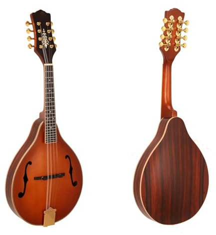 Mandolina Para Principiantes Instrumento Musical Clásico De 8 Cuerdas Mandolina Con Acabado Mate Madera Maciza Abeto