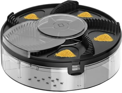 Piège à mouche électrique automatique (Noir) | USB Rechargeable Attrape Mouche Électrique Rotatif à 360°,avec D'appâte,Amovible et Facile à Nettoyer pour Maison, Cuisine