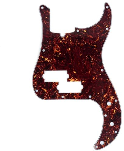 Musiclily Pro 13 Löcher P Bass Pickguard Schlagbrett 4 lagig Tortoise Shell | für 4-Saiter American Precision Bass
