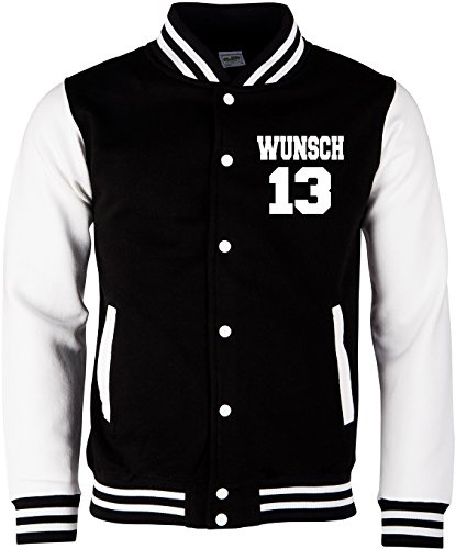 EZYshirt® College Jacke Wunschname und Wunschnummer & Partnerlook College Jacke | Baseball College Jacke Damen | Frauen Baseball Jacke