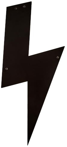 Hansmeier® Wanddeko Blitz Schwarz - 25 x 50 cm - Wasserfest, schlicht, modern - Für Außen und Innen - Metall-Dekoration im Industrial Style