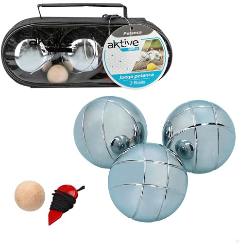 AKTIVE 54034, Petanque-Koffer mit 3 Sportbällen