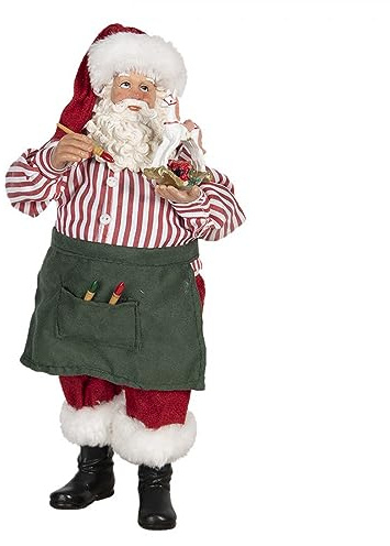 Clayre & Eef Weihnachtsdekoration 64649 13*10*28 cm - Mehrfarbig Textil auf Kunststoff Dekorative Figur Deko Accessoires Wohnaccessoires