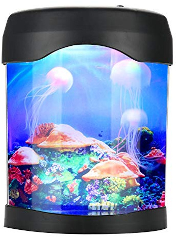 Haofy Schreibtisch-Quallenlampe, Farbwechsel-Quallen-Aquarium-Stimmungslicht, Nachtlicht Zur Dekoration, für Kinder, Mädchen, Frauen