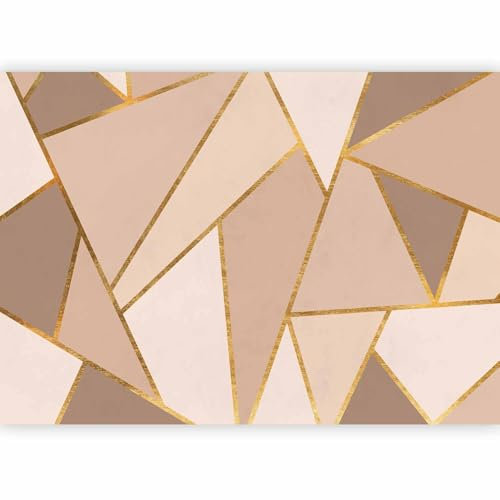 murando - Papier peint panoramique abstrait 350x256 cm - Revêtement mural décoration pour chambre salon cuisine - Design unique et moderne - Beige vert jaune marron - a-A-10034-a-a
