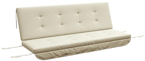 Outsunny Juego de Cojines para Columpio Hollywood 170 cm cojín de Silla cojín de Columpio cojín de Asiento cojín de Columpio de jardín cojín de Respaldo cojín Lateral Beige