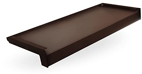 Seiletech.de Davanzale in alluminio + verniciato a polvere | 190 cm | bronzo RAL 8017 | profondità 15 cm | resistente alle intemperie | con tappi in alluminio | davanzale esterno per finestre