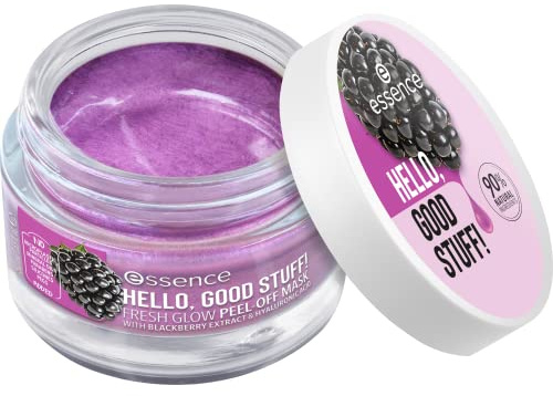 essence HELLO, GOOD STUFF! FRESH GLOW PEEL-OFF MASK, Gesichtsmaske, Violett, feuchtigkeitsspendend, glättend, vegan, ohne Parabene, ohne Mikroplastikpartikel, Nanopartikel frei, 1er Pack (50ml)
