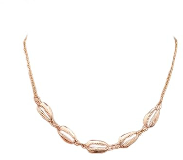 Cimenexe Bohème Muschel Anhänger Halskette Metallisch Muschel Halskette Gold Kaurimuschel Halskette Kette Ozean Muschel Halskette Choker Schmuck Für Frauen Und Mädchen