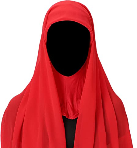 Uposao Damen Muslim Hijab Kopftuch Schal,Moderne islamische Kopftücher Stretch-Turban Einfarbiger Bandanas Chemo Kappe Kopfbedeckung Halstuch Wrap Langer Schal für muslimische Frauen Hijab,Rot