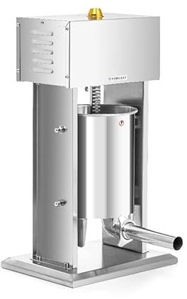 Forgast Insaccatrice Verticale Per Salsicce 10l, Acciaio Inox, Cuscinetti e Ingranaggi In Acciaio Temprato, Due Velocità, 4 Imbuti Inclusi, Ideale Per Casa o Ristorante