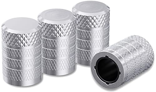 JAMCHE 4 Stück Metall Ventilkappen, Reifen Ventilkappen für Cars Trucks Motorcycles SUVs and Bikes Ventilkappen mit Dichtung für stabilen Reifendruck, Autoventil Kappe,4