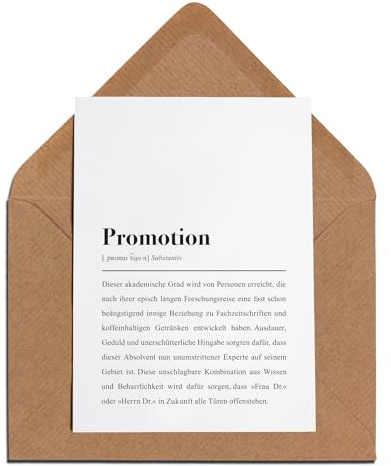 Promotion Definition: Glückwunschkarte mit Umschlag zum bestandenen Doktortitel