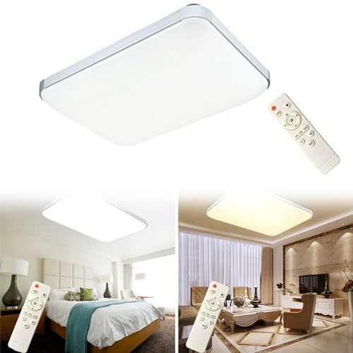 NAIZY LED Deckenleuchte 72W Deckenlampe mit Fernbedienung Zimmerlampe Wohnzimmerlampe Badezimmerlampe für Schlafzimmer Küche Flur, Dimmbar