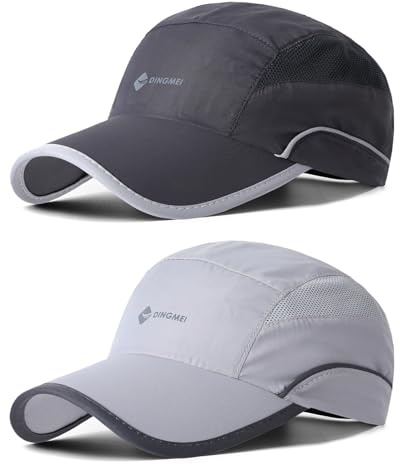 AYPOW Lot de 2 Casquette Homme Baseball, Ultralégère Pliable Sport Outdoor Casquette Running Homme, Casquette Homme Noir per Running Golf Cyclisme Randonnée