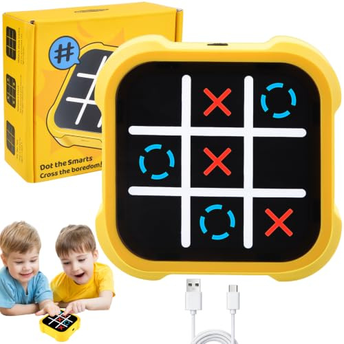 Pipihome Tic Tac Toe Elektronisch Spiel, 3-in-1 Tik Tak Toe Mini Elektronisch Spielkonsole für Kinder & Erwachsene, Tragbare Handheld Sequence Spiel Puzzlespielkonsole