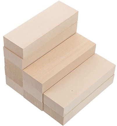 VILLCASE 10 Stück Unbehandelte Holzblöcke Für Diy Handwerk Aus Weichholz Blank Naturholzbretter Zum Bemalen Oder Befestigen Langlebig Und Bruchfest