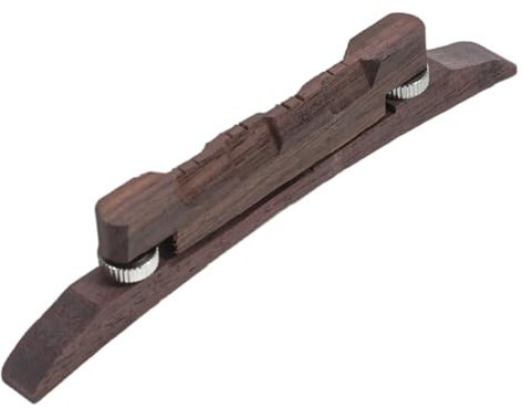 Verstellbare Mandolinenbrücke aus Rosenholz als Ersatzsteg | Tonabstimmung, Glatte Ausführung, Passgenaues Zubehör für Mandoline, 1 Stück