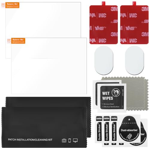 YuCool Almohadillas adhesivas 3M VHB y película electrostática para parabrisas de coche, almohadillas adhesivas de repuesto para parabrisas, almohadilla de montaje para cámara de salpicadero
