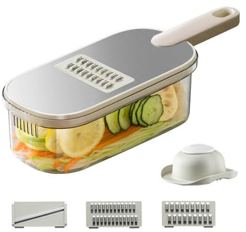 Gemüsehobel Gemüsereibe - Verstellbar Mandoline Gemüseschneider Edelstahl, Gurkenhobel Dünne Scheiben - Reibe für Gemüse - Hobel Gemüse - Küchenhobel Küchenreibe - Küchen Gadgets (B)