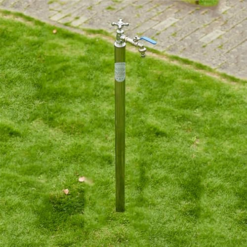 Stainless Steel Outdoor Freestanding Garden Water Column Faucet with Antifreeze Feature Pillar Floor Mount Water Tap for Courtyard Watering Irrigation and Washing