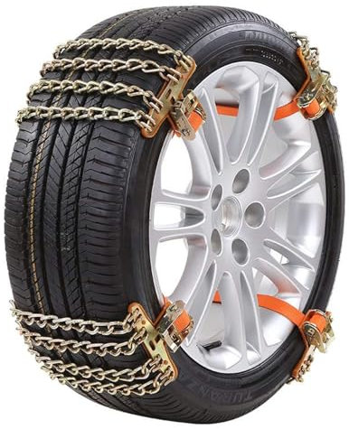 GHCPMQ 2Stück Schneeketten Metall für VW Golf Sportsvan 2015-2020,Anti Rutsch EinstellbareReifen Schnee EIS Schlamm Klettern Umgebungen Traktion Anfahrhilfe Ketten,S