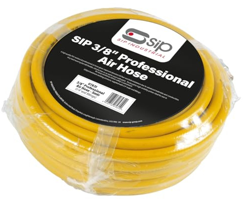 SIP 3/8 5m Professional Air Hose, High Kink-Resistant Nitrile Rubber & PVC, 310psi Compressor Hose