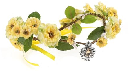 Elfen-Stirnband, Elfen-Kopfschmuck, Waldfee, Elfenkrone, Stirnband, grün, V-Form, Blumenkranz, Hochzeit, Braut-Kopfbedeckung mit Edelstein-Anhänger for Frauen und Mädchen, for Cosplay-Zubehör (FC1583R