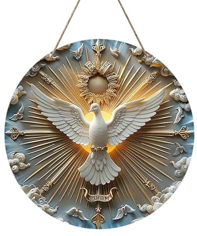 Cartello di benvenuto in legno, rustico cartello di benvenuto in legno con colombe della pace, cartello decorativo da parete, da appendere alla porta della fattoria, per amanti delle colombe, portico,