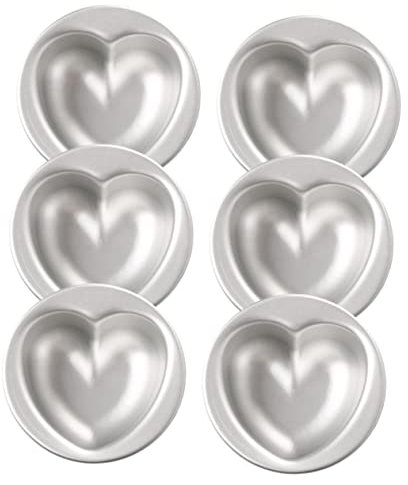 Cabilock 6piezas Molde Para Tartas De Queso Forma De Corazón Molde Antiadherente Para Pasteles