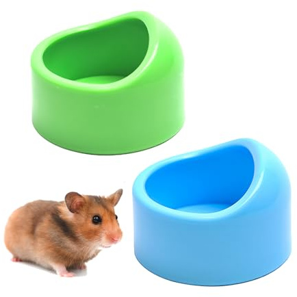 NAUZE 2 ciotole in ceramica per criceti, blu e verdi, anti-rotazione, per animali di piccola taglia, per criceti, gerbilli, ricci