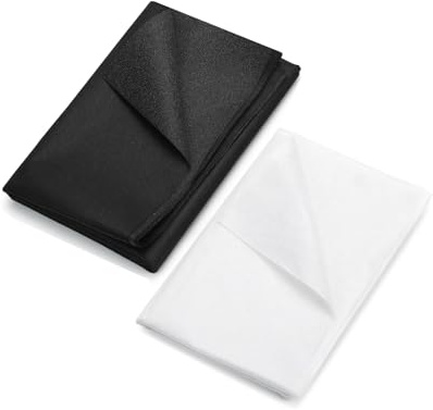 OYUUJII Ironing Fleece Fabric,2 Pcs 200 x 100 cm Ironing Insert White and Black Non-Woven Fusible Iron On Interfacing Fabric for Ironing on for Crafts,Sewing,DIY,Embroidery,Patchwork